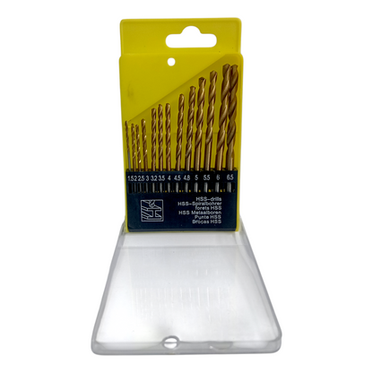 1.5 MM - 6.5 MM / COBZ Shank Twist Drill Bits Mata Bor Besi Kayu PVC 13 Pcs Set