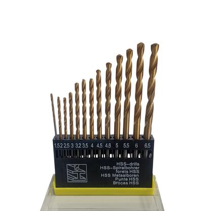 1.5 MM - 6.5 MM / COBZ Shank Twist Drill Bits Mata Bor Besi Kayu PVC 13 Pcs Set