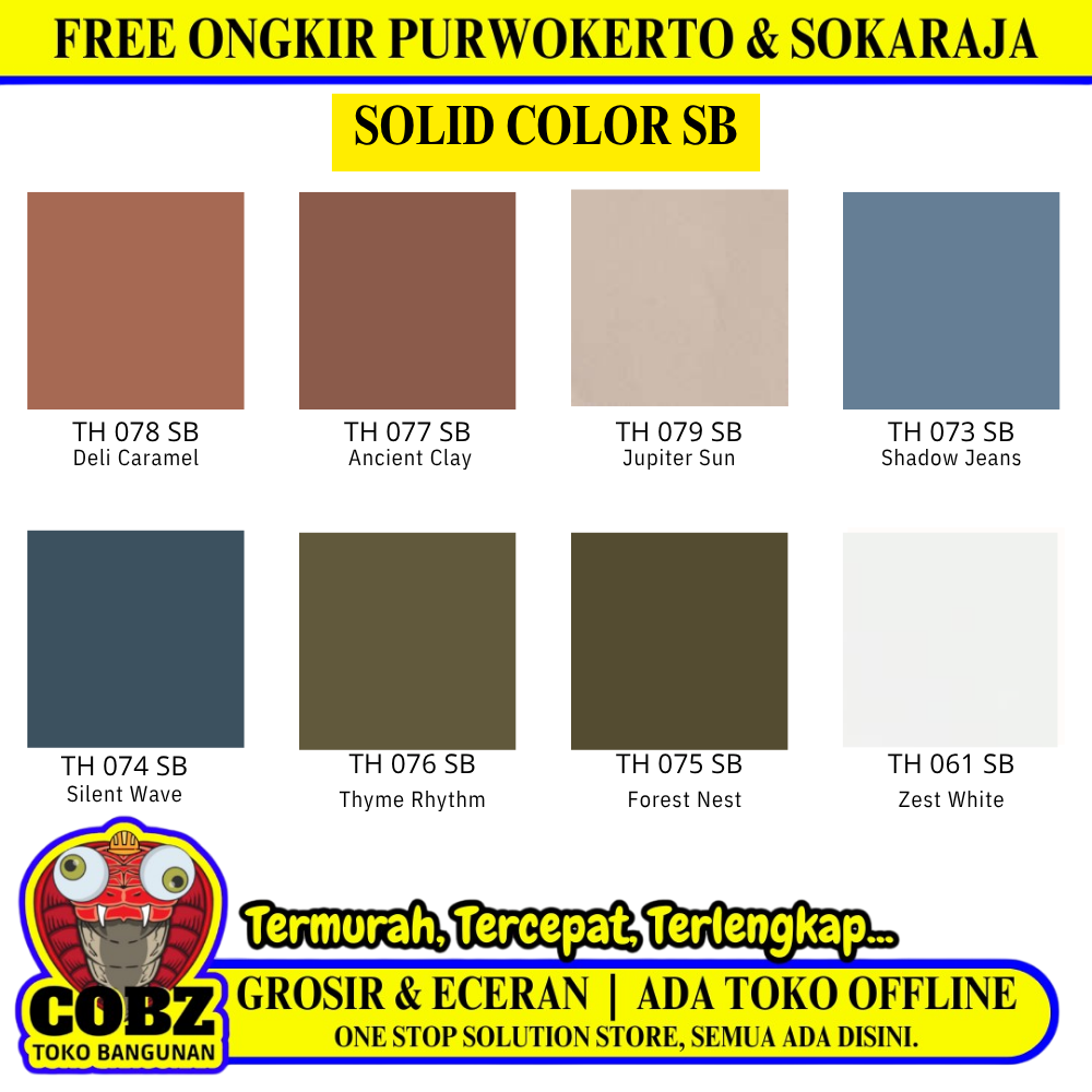 122 CM x 244 CM / TACO SOLID COLOR SB HPL Lembar