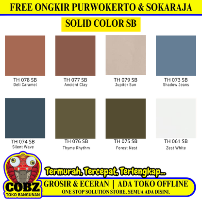 122 CM x 244 CM / TACO SOLID COLOR SB HPL Lembar