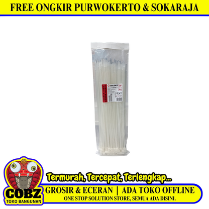 4.8 MM x 300 MM / MASKO Kabel Cable Ties Tali Ripet 30 CM Putih Pack