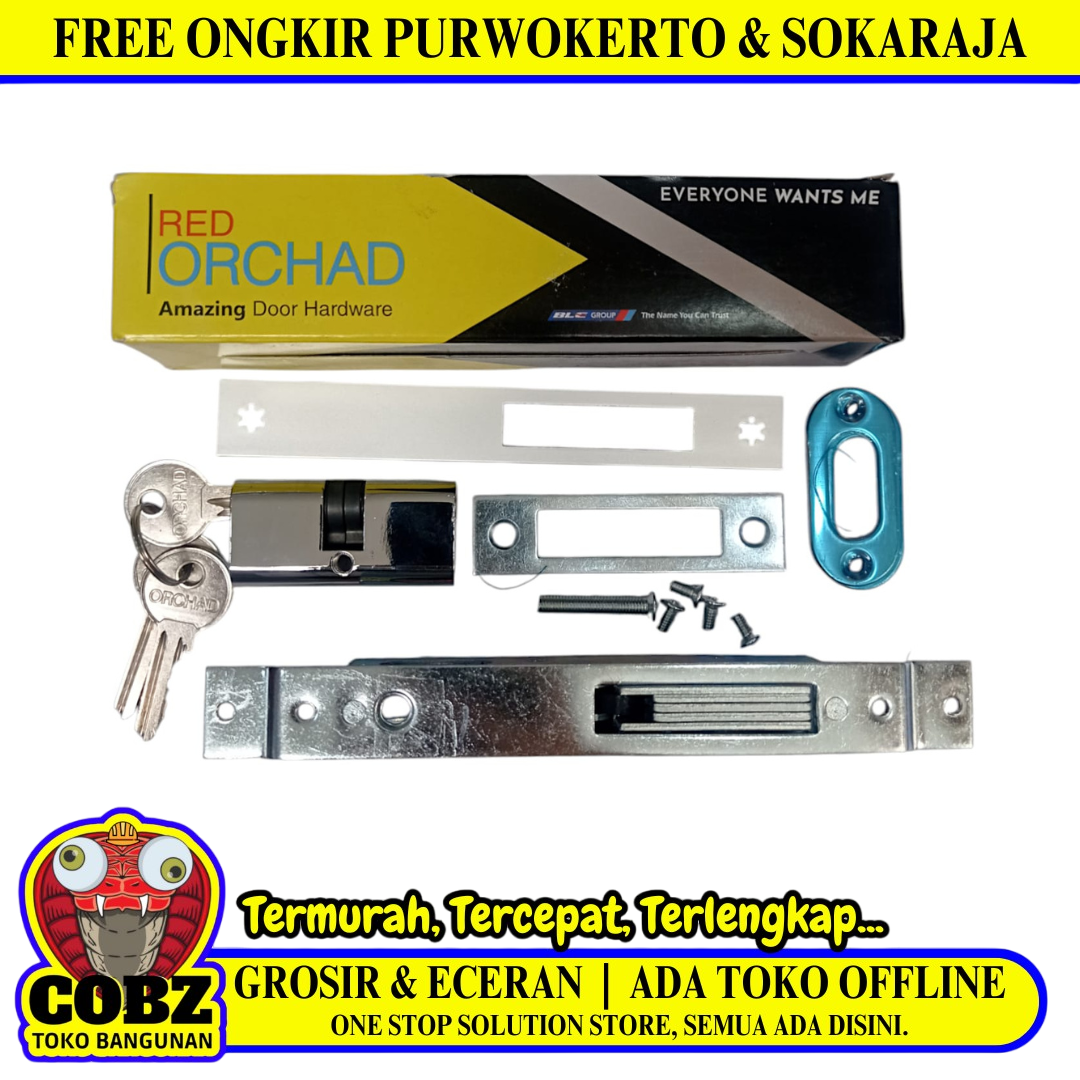 RED ORCHAD AL/OCD 5123 Slot Body Kunci Pintu Geser Aluminium Sliding Door Set