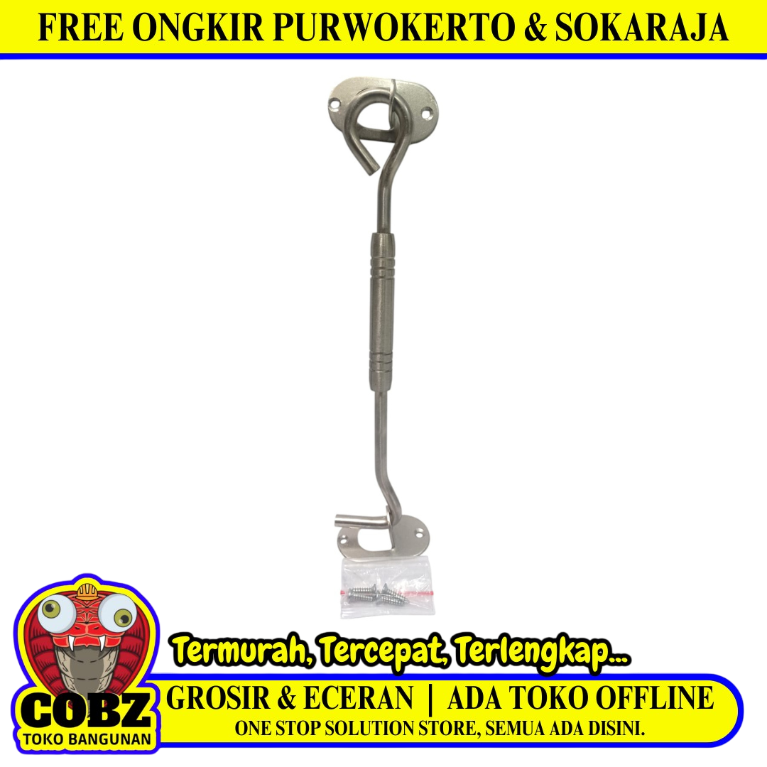 8 IN / STARK 01 Hak Angin Cantol Penahan Jendela Window Hook Stainless