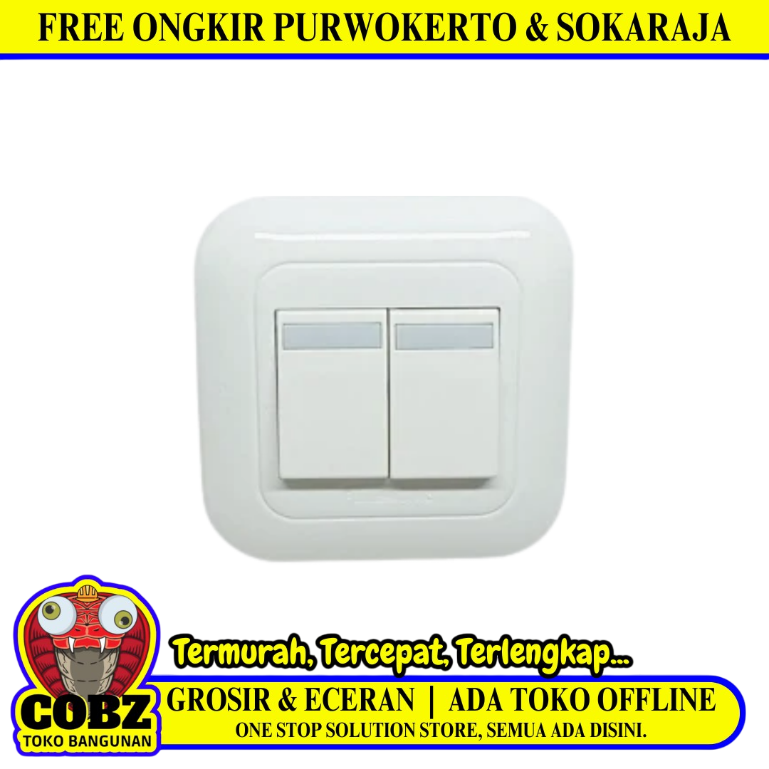 PANASONIC WIDE Saklar Ganda Double Seri 2 Gang Tanam IB Inbow White