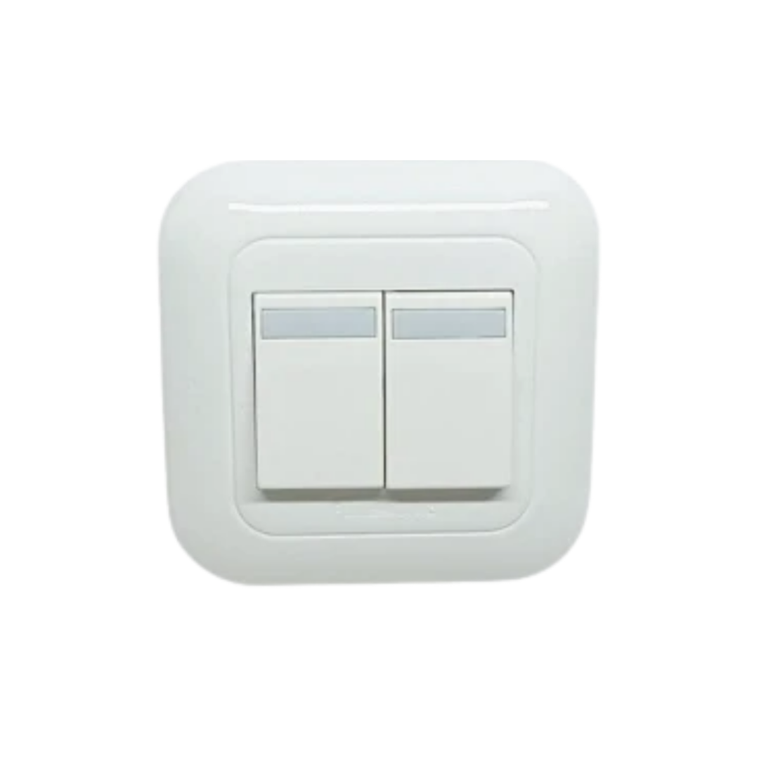 PANASONIC WIDE Saklar Ganda Double Seri 2 Gang Tanam IB Inbow White