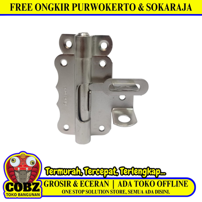 2 3/4 IN / KING STONE Grendel Overpal Kunci Slot Tempat Cantel Gembok Stainless