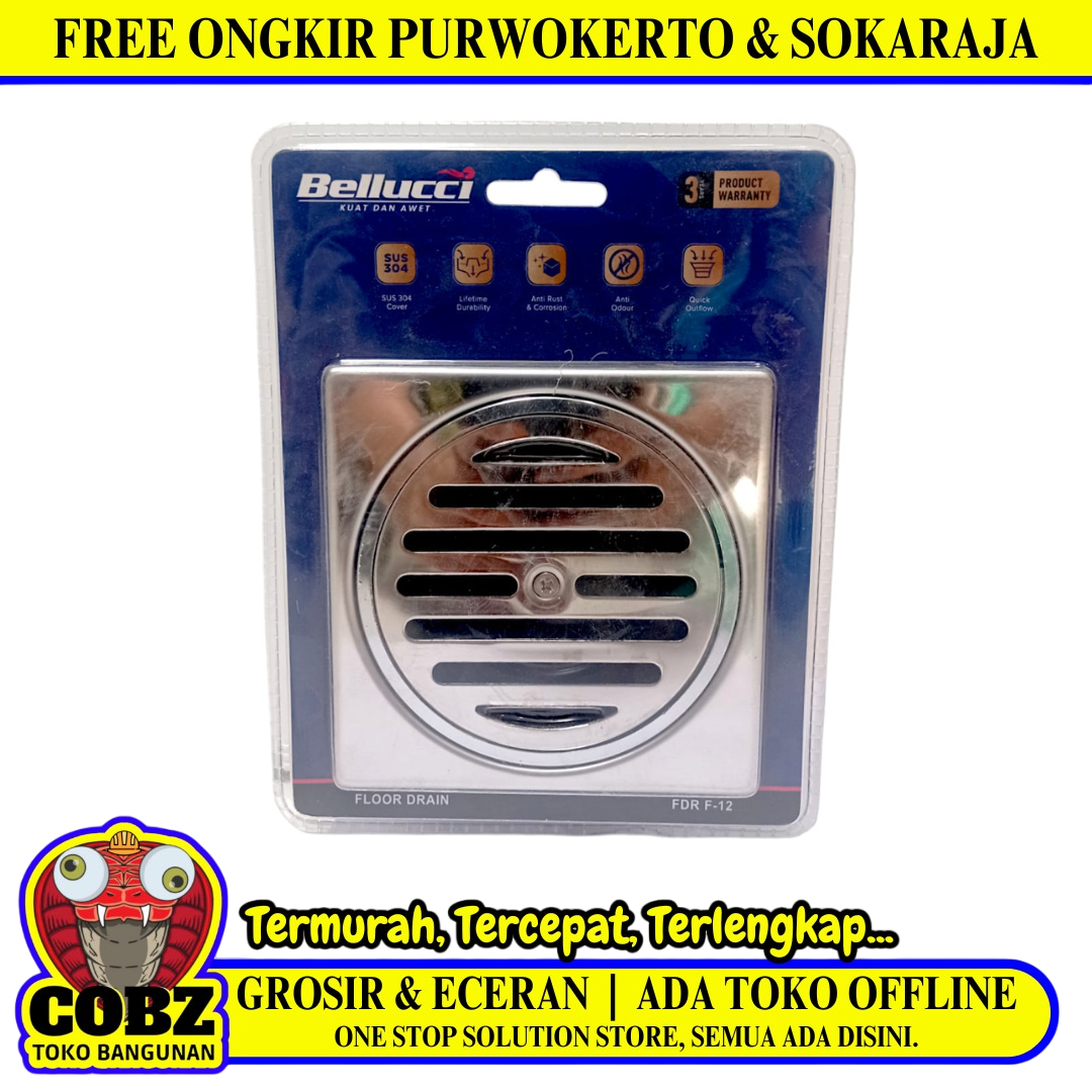 4 1/2 IN / BELLUCCI Saringan Got Leher Panjang Floor Drain Stainless