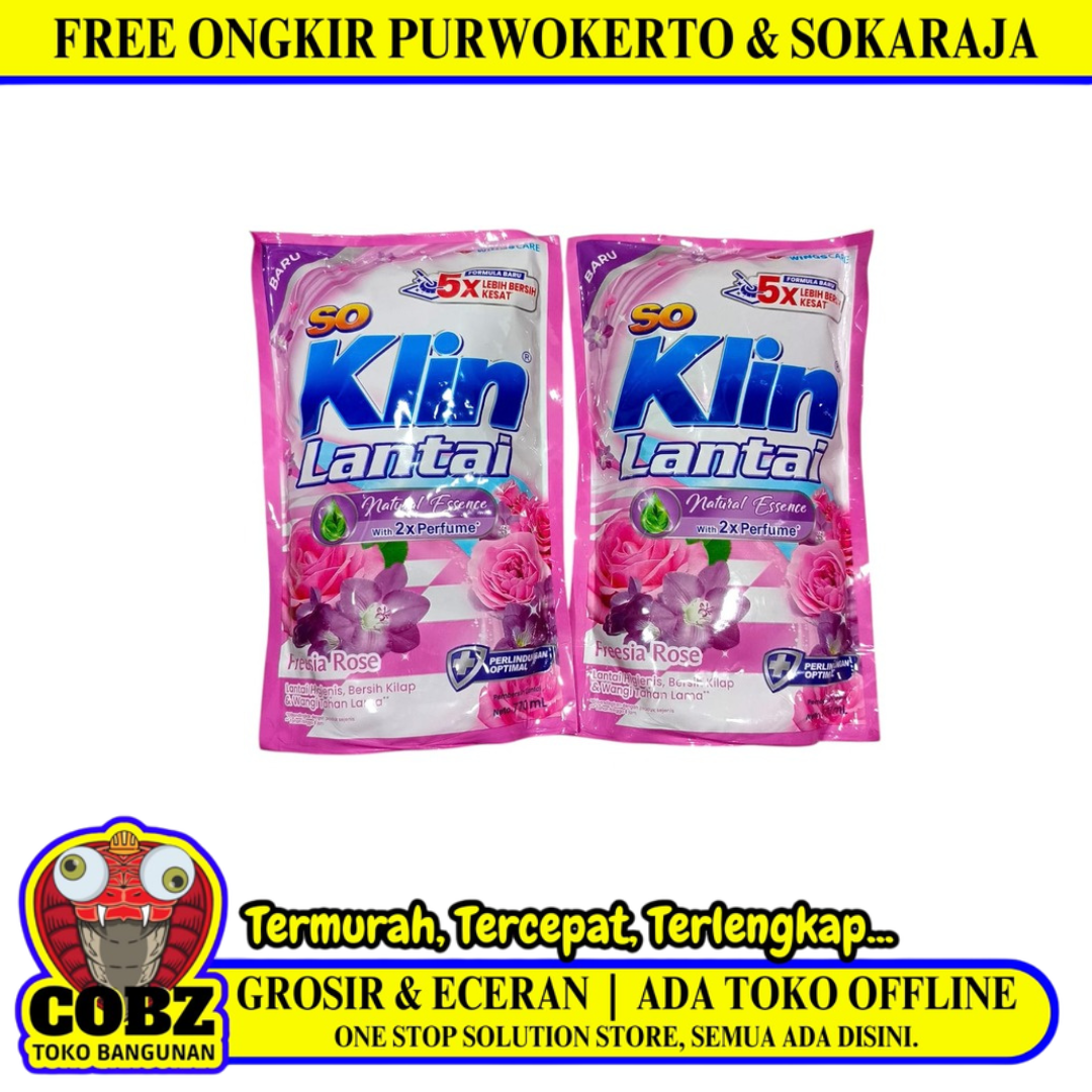 770 ML / SOKLIN LANTAI NATURAL ESSENCE FREESIA ROSE Cairan Pembersih Lantai Sabun Pel Floor Cleaner