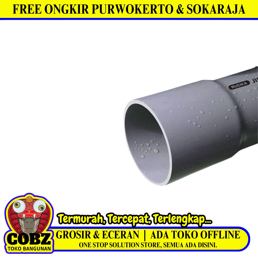 3 IN x 4 CM / RUCIKA AW Lis Abu Abu Pipa Pralon Paralon PVC Abu Abu Batang