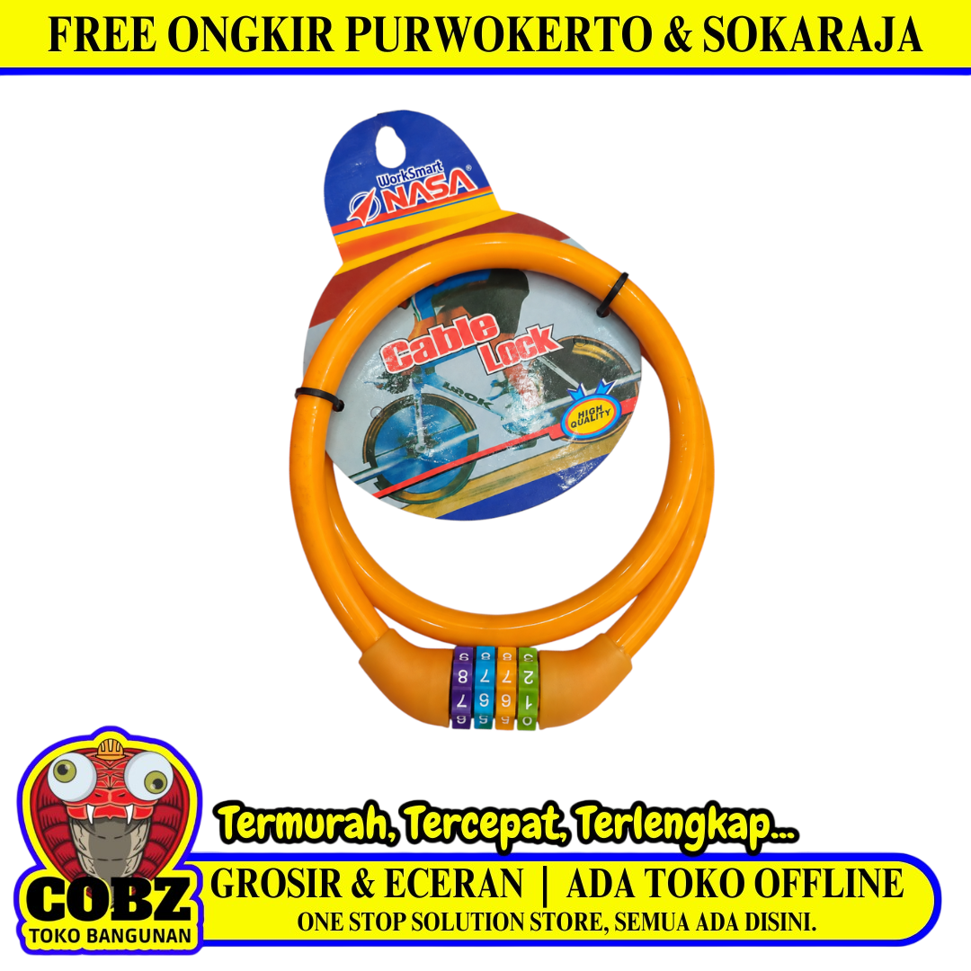 NASA Gembok Sepeda Pengaman Anti Maling Nomer Bicycle Lock
