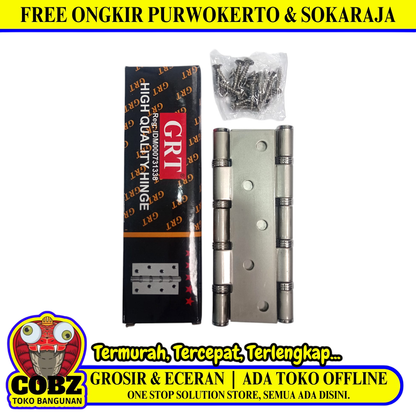 5 IN / GRT Engsel Kupu Kupu Pintu Jendela Hinge Stainless Set