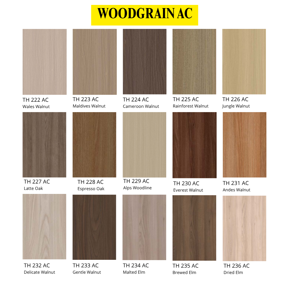 122 CM x 244 CM / TACO WOOD GRAIN / PATTERN AC HPL Lembar