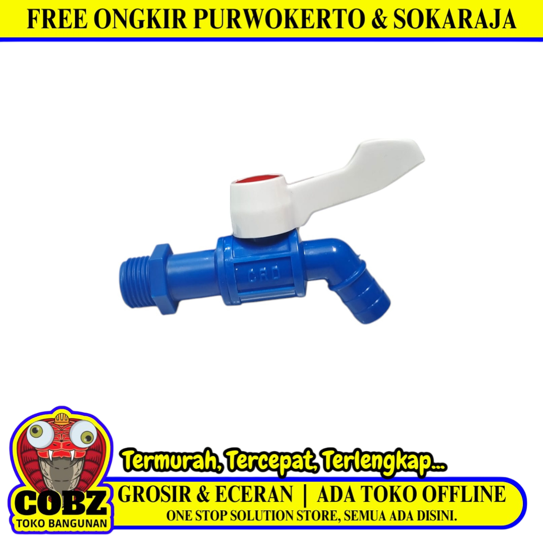 1/2 IN / CRD Kran Air Tembok Taman Kamar Mandi Plastik PVC