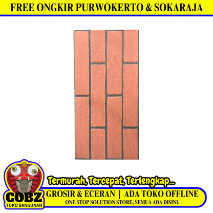 20 CM x 40 CM / ASIA TILE GARNER Keramik Dinding Dapur Teras Matte Terracotta Dus