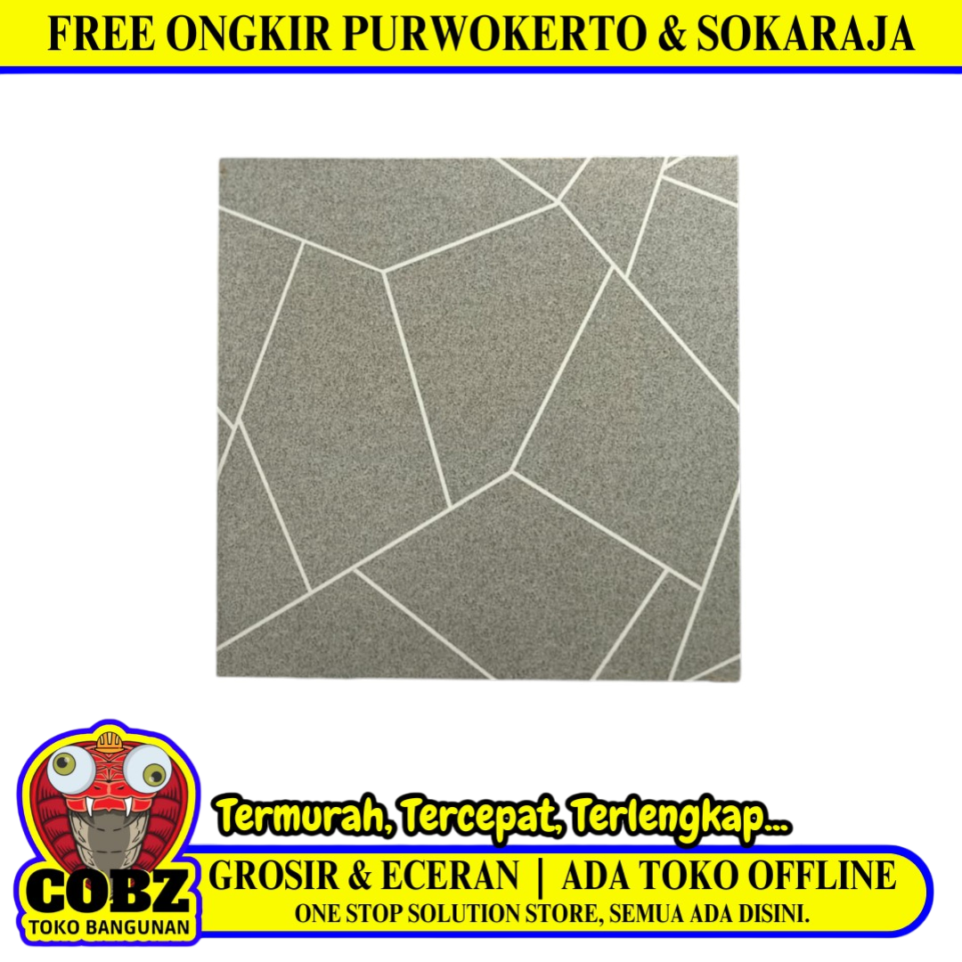 50 CM x 50 CM /  UNO CHARLESTON Keramik Lantai Teras Garasi Matte Grey Dus