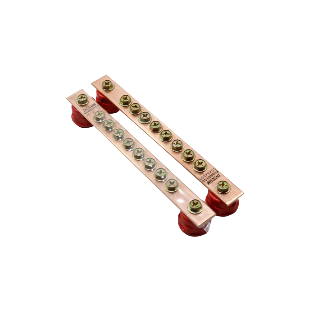 3 MM x 20 MM x 200 MM / TM INS Terminal Busbar Blok Arde Tembaga