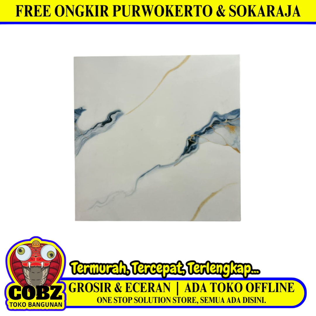 50 CM x 50 CM / UNO REC ARRABELA Keramik Lantai Rumah Glossy Blue Dus