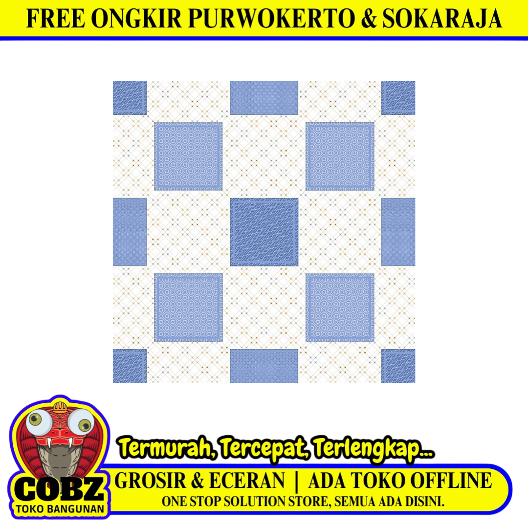 25 CM x 25 CM / UNO AMAYA Keramik Lantai Kamar Mandi Matte Blue Dus