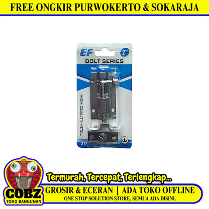 2 IN / EF Grendel Kunci Slot Pintu Jendela Stainless