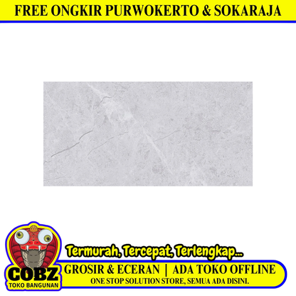 30 CM x 60 CM / PLATINUM TERAMO Keramik Dinding Kamar Mandi Glossy Grey Dus