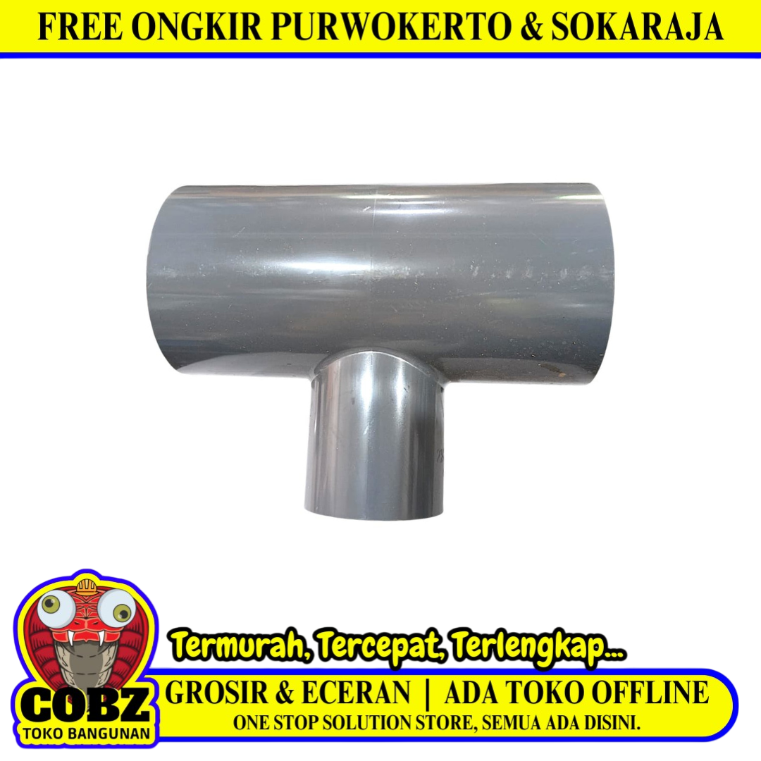 2 1/2 IN x 1 1/2 IN / RUCIKA AW Tee Sambungan Fitting Pipa PVC