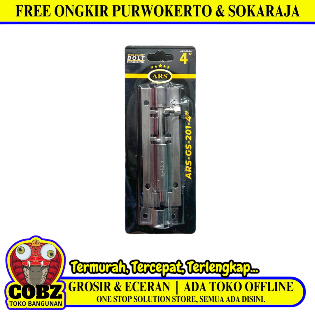 4 IN / ARS Grendel Kunci Slot Pintu Jendela Stainless