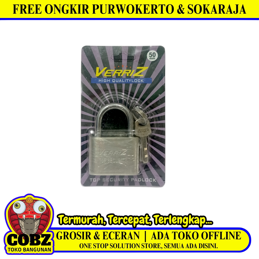 50 MM / VERRIZ Gembok Pintu Pagar Padlock Anti Maling Leher Pendek