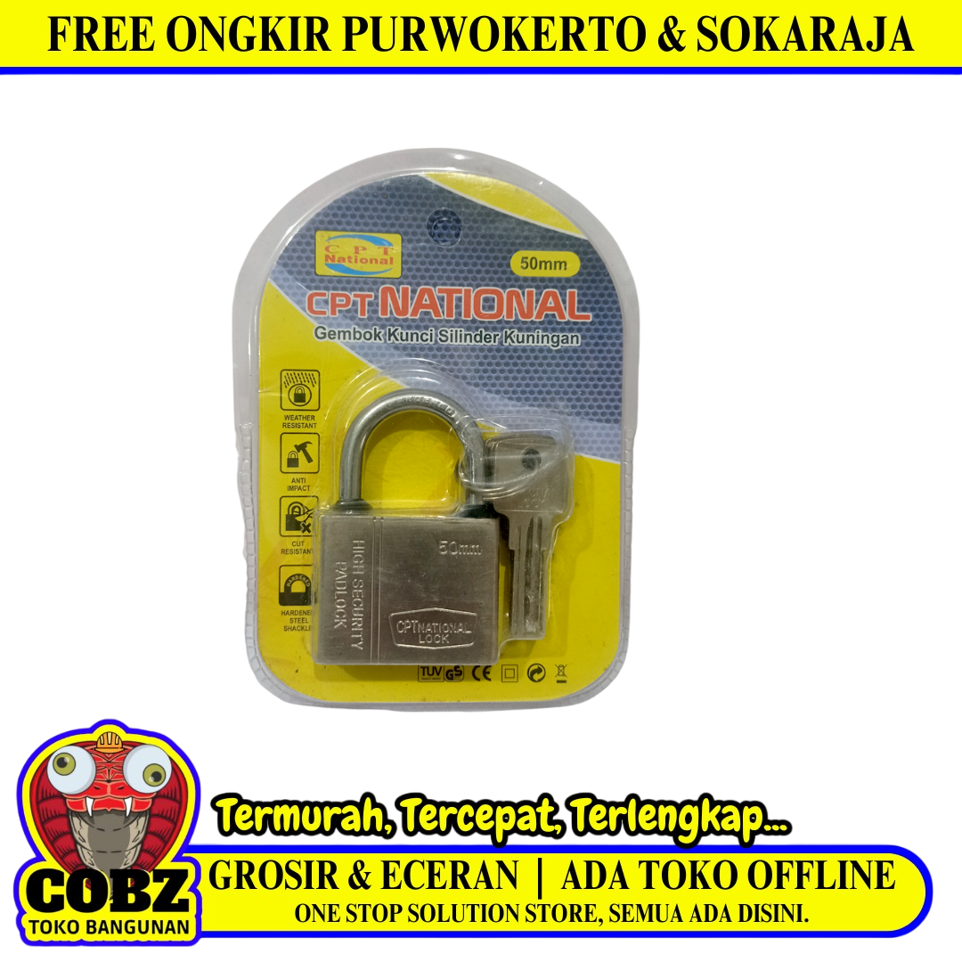 50 MM / CPT NATIONAL Gembok Pintu Pagar Padlock Anti Maling Leher Pendek