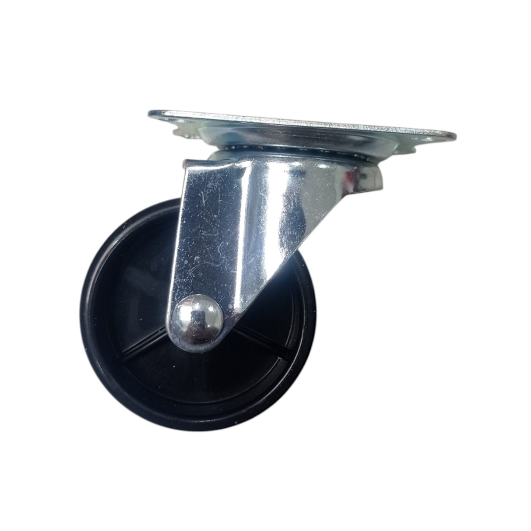 2 IN / EF Roda Hidup Trolly Rem Plat Nylon Hitam Rem