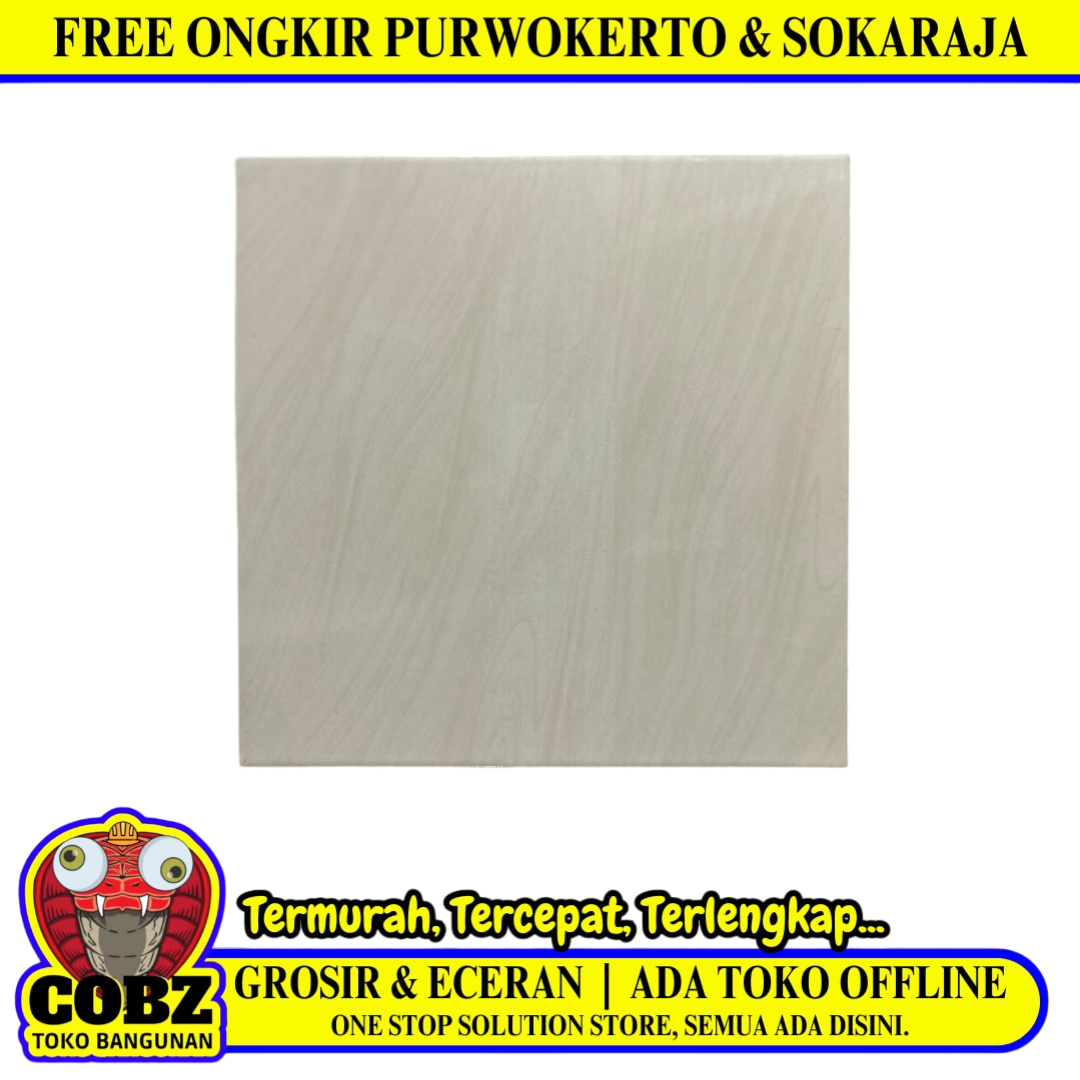 30 CM x 30 CM / ASIA TILE NIPPO Keramik Lantai Rumah Glossy Cream Dus