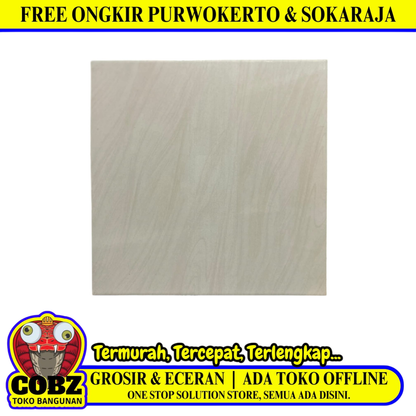 30 CM x 30 CM / ASIA TILE NIPPO Keramik Lantai Rumah Glossy Cream Dus