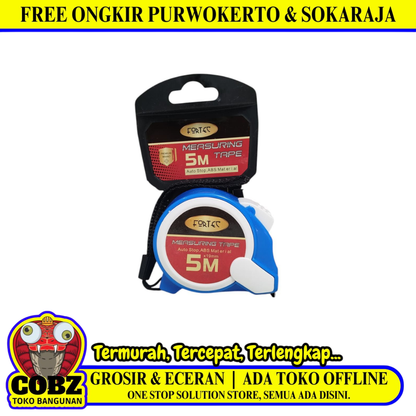 5 M / FORTEC Meteran Alat Ukur Tukang Bangunan Measuring Tape