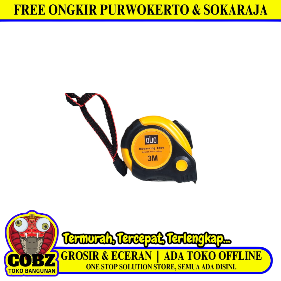 3 M / OLIQ Meteran Alat Ukur Tukang Bangunan Measuring Tape