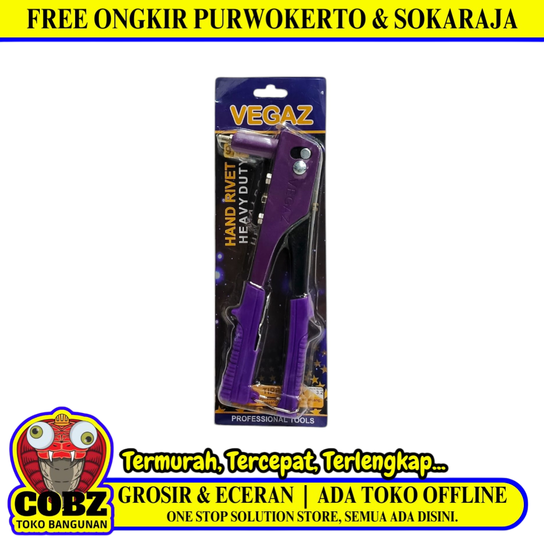 9 1/2 IN / VEGAS 001-A Tang Hand Riveter Tembakan Paku Keling Aluminium