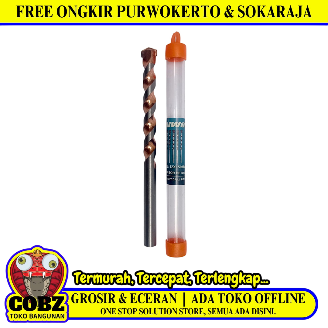 12 MM / AIWO Masonry Drill Bits Mata Bor Beton Tembok Dinding