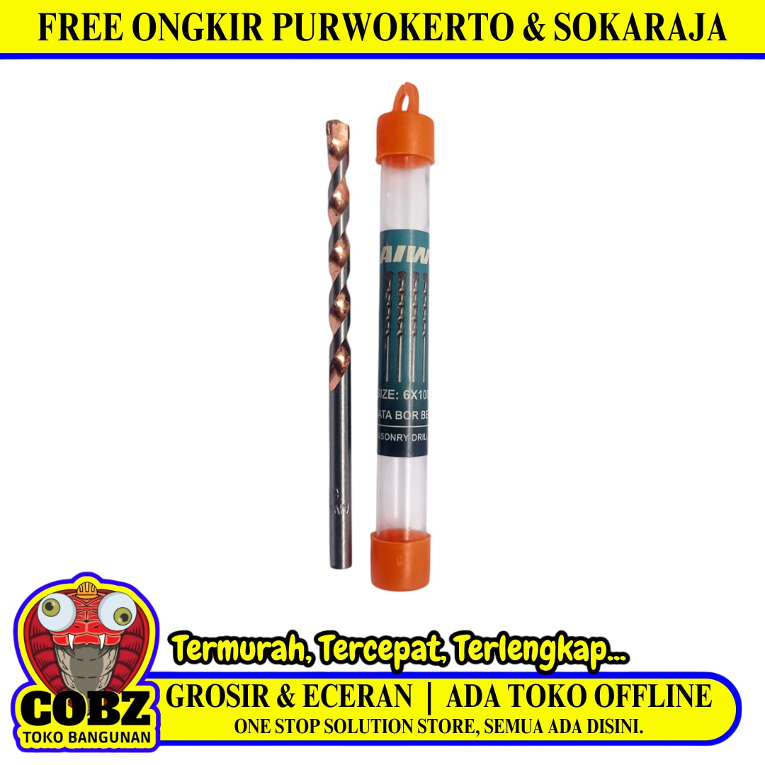 6 MM / AIWO Masonry Drill Bits Mata Bor Beton Tembok Dinding