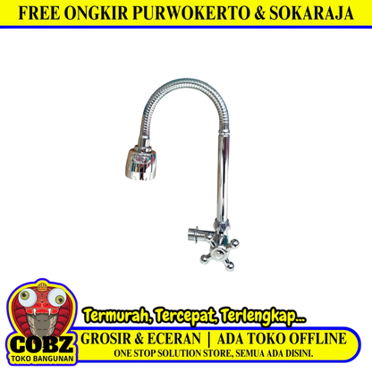 1/2 IN / VIPER Kran Angsa Fleksibel Sink BCP Tembok Stainless