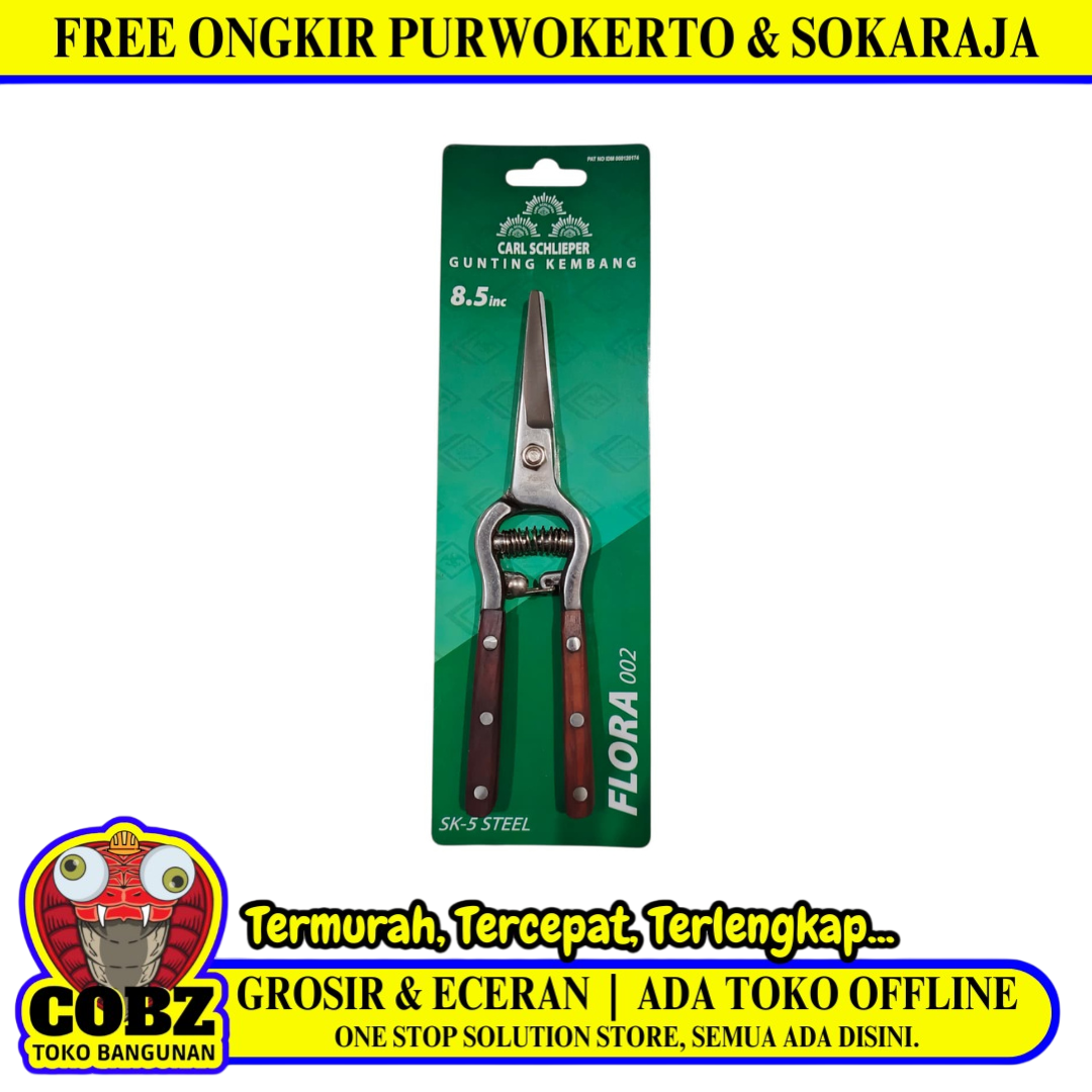 8.5 IN / CARL SCHLIEPER FLORA 002 Gunting Dahan Lurus Ranting Tanaman Pruning Shears