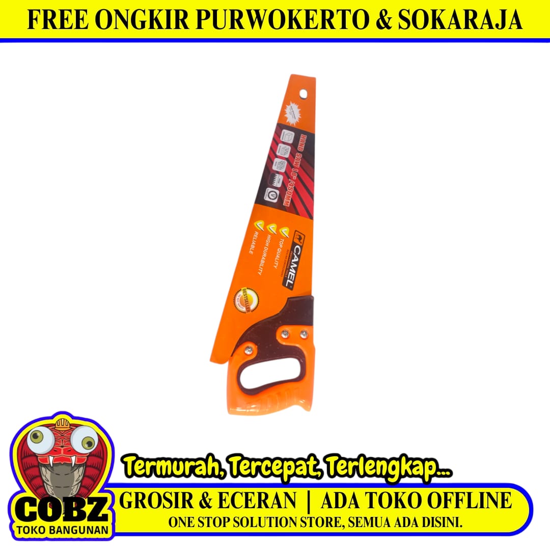18 IN / CAMEL Gergaji Kayu Pohon Tangan Hand Saw Gagang Fiber