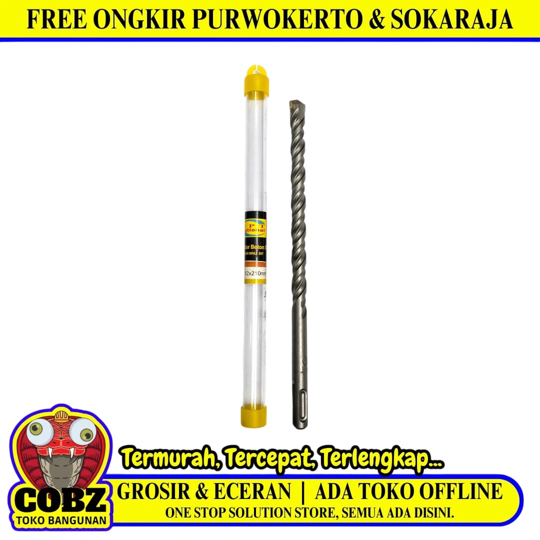 12 MM x 210 MM / CPT NATIONAL Mata Bor Bobok Beton Tembok Dinding SDS