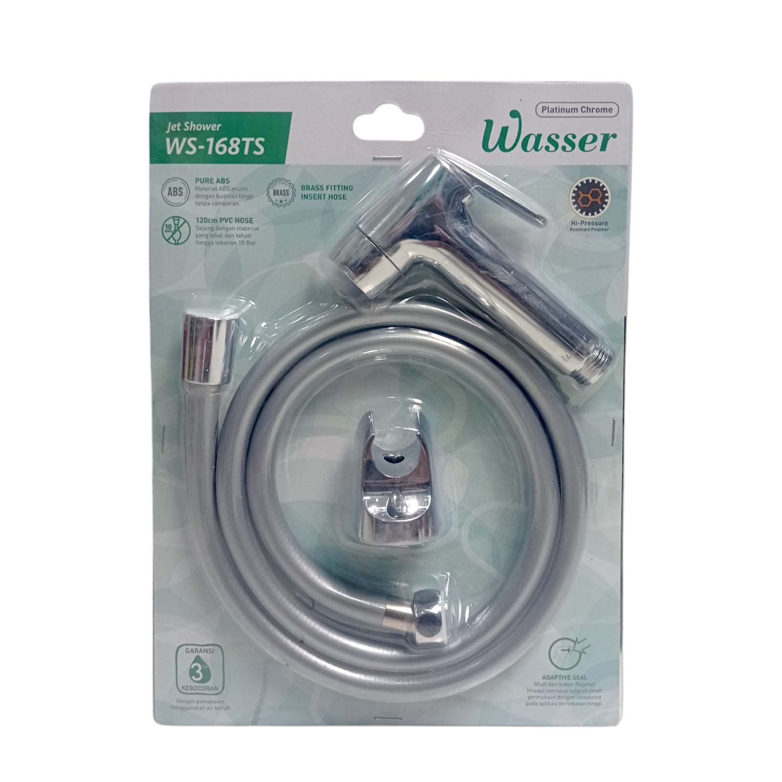 1/2 IN x 120 CM / WASSER WS-168TS PLATINUM CHROME Jet Shower Cebok Toilet Plastik PVC Set
