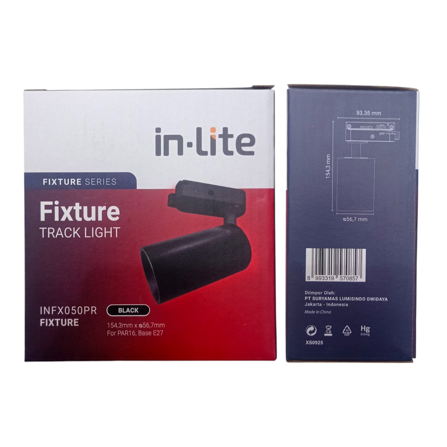 IN-LITE E27 Kap Lampu Sorot Spot Tracklight Hitam