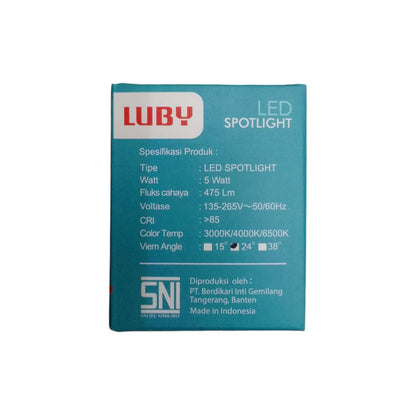 5 W / LUBY 3000 K E27 Lampu Sorot Spot Tracklight LED Warna Putih