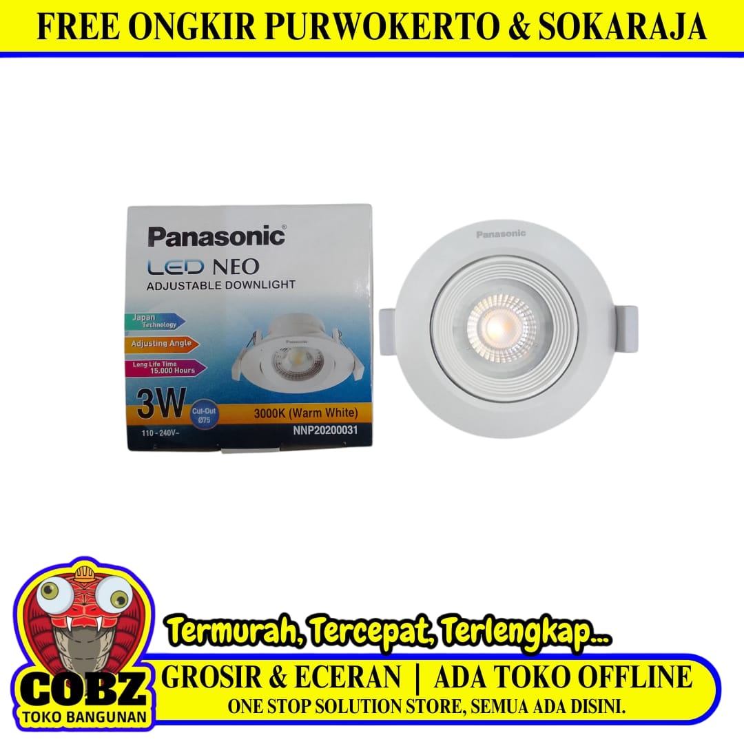 3 W / PANASONIC NEO Lampu Sorot Spot Tracklight LED Warna Warm White