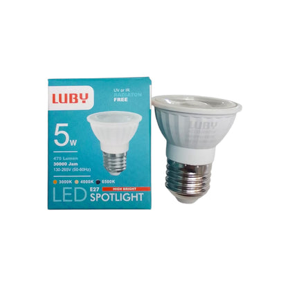 5 W / LUBY 6500 K E27 Lampu Sorot Spot Tracklight LED Warna White