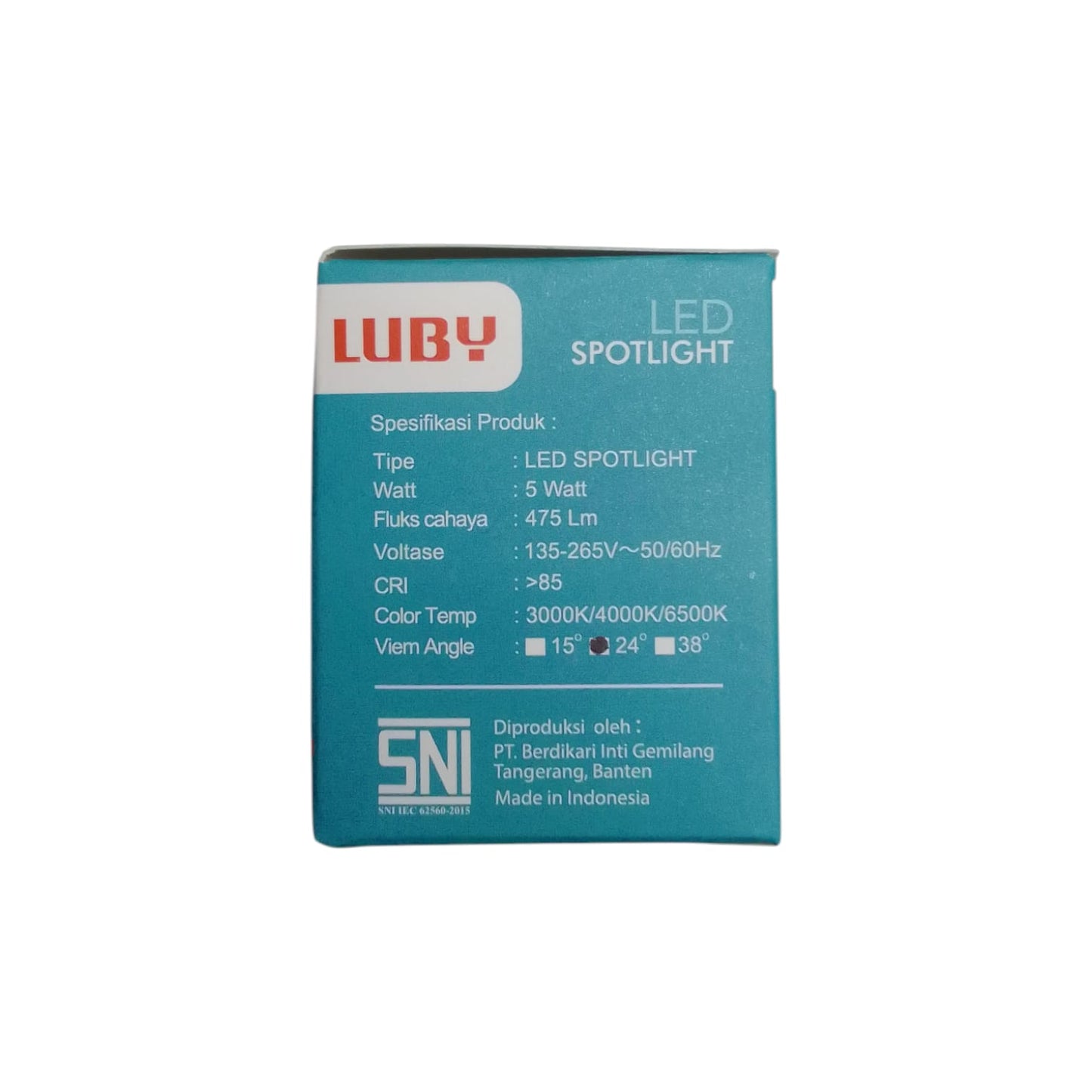 5 W / LUBY 6500 K E27 Lampu Sorot Spot Tracklight LED Warna White