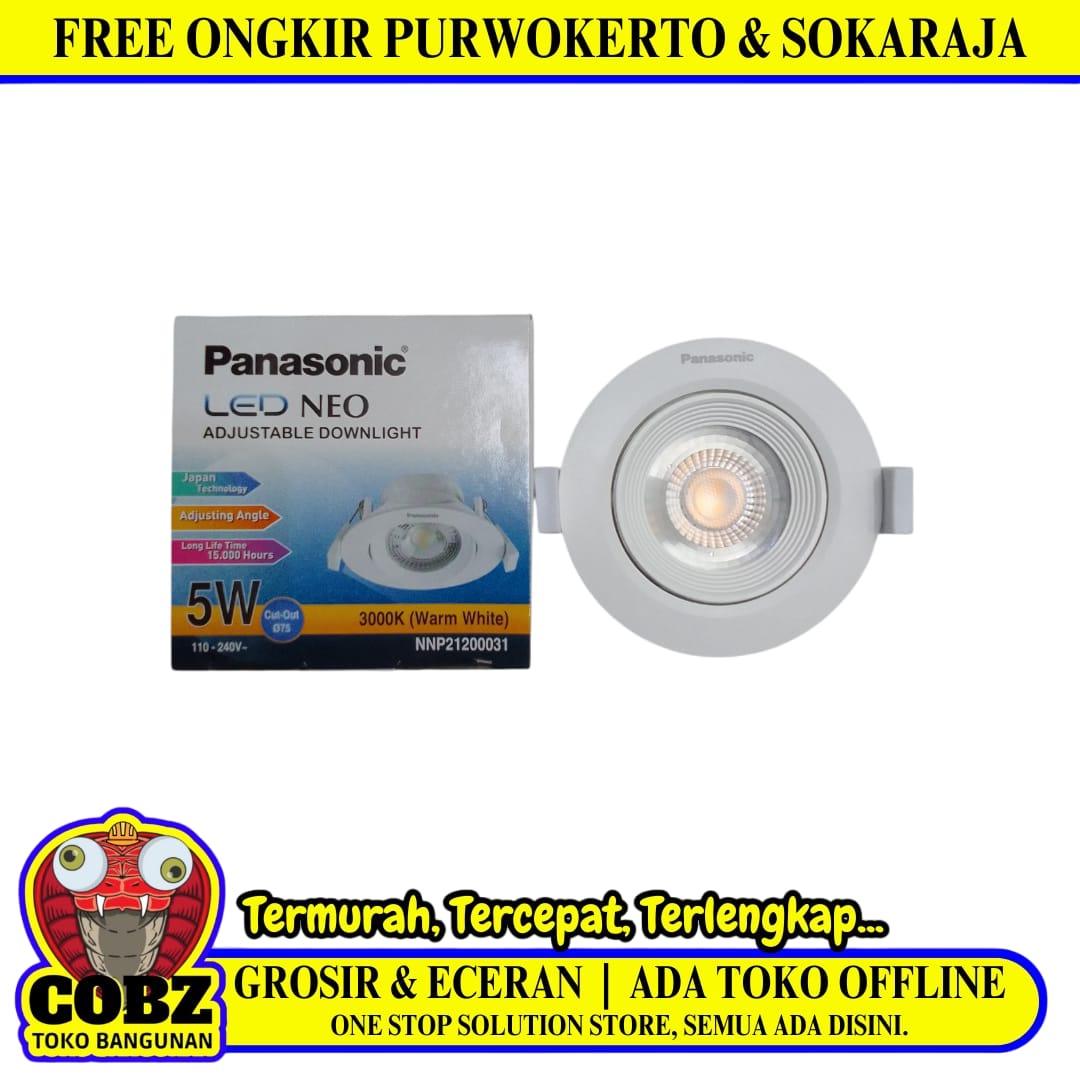 5 W / PANASONIC NEO Lampu Sorot Spot Tracklight LED Warna Warm White