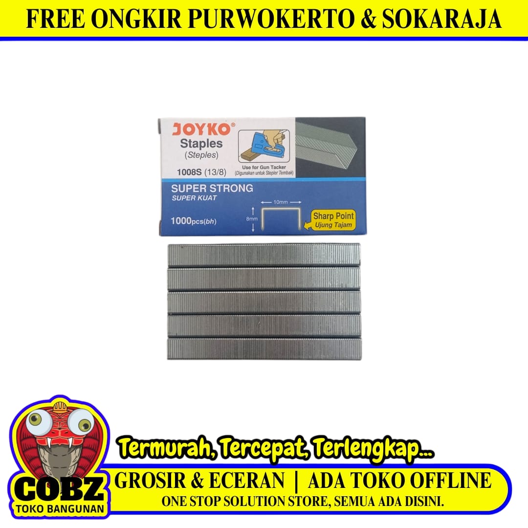 13 / 8 MM / JOYKO 1008S Refill Isi Guntacker Stapler Tembak 8 MM Dus