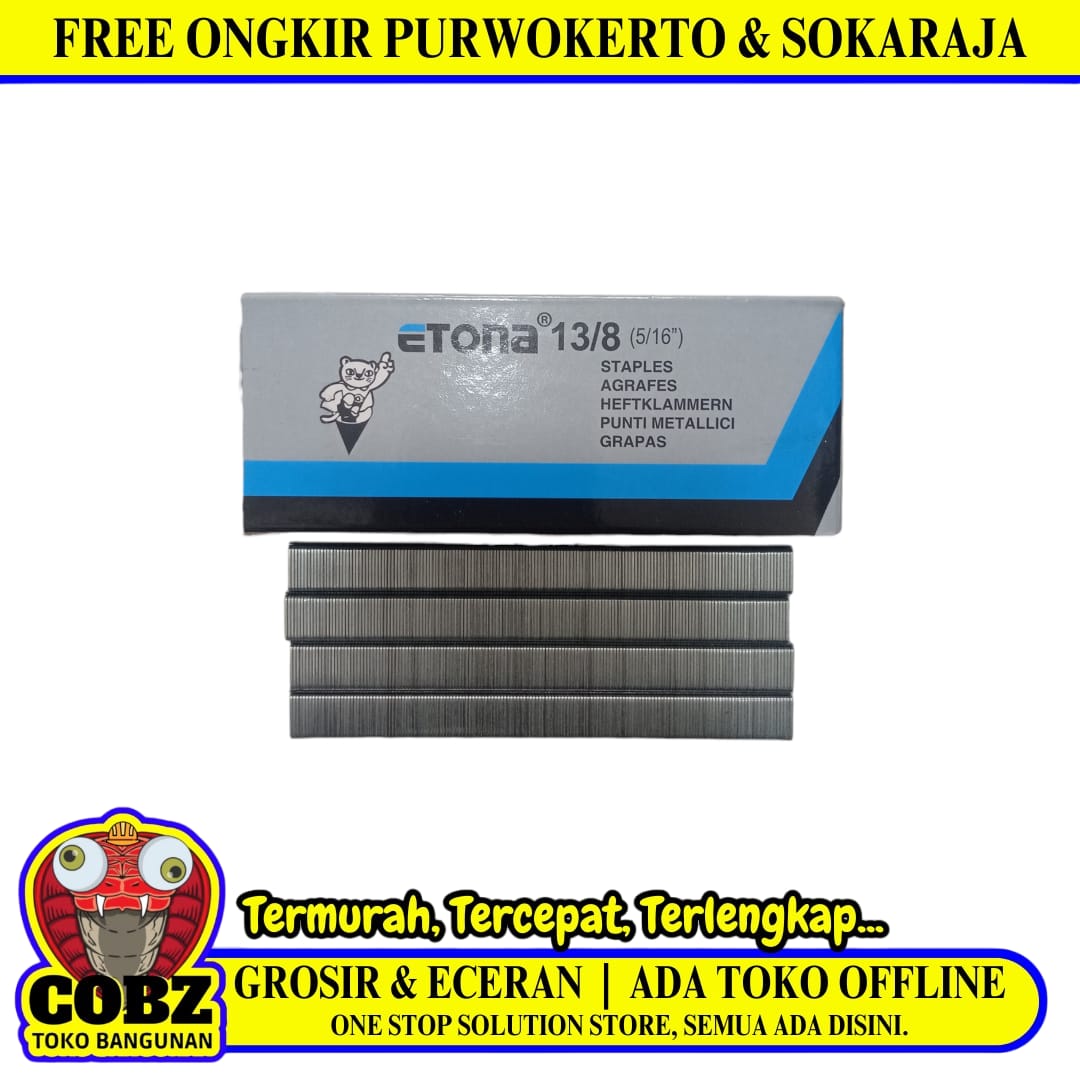 13 / 8 MM / ETONA Refill Isi Guntacker Stapler Tembak 8 MM Dus