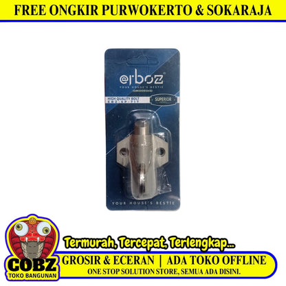 ERBOZ 02 Spring Knife Grendel Kodok Pengunci Jendela Besar SS Silver